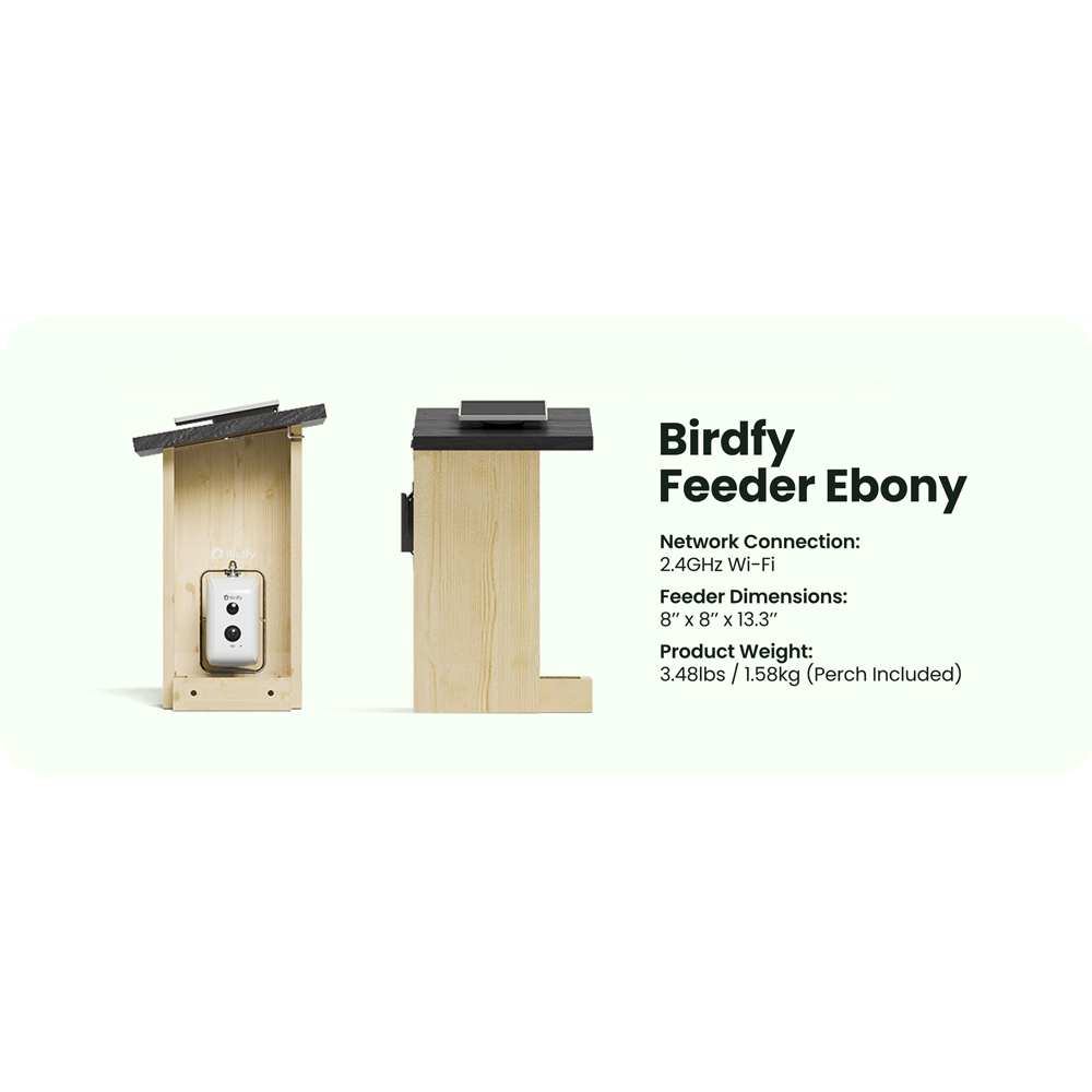 Birdfy Ebony Lite Wi-Fi Smart Solar Bird Feeder with 1080p FHD AI Camera Image 9