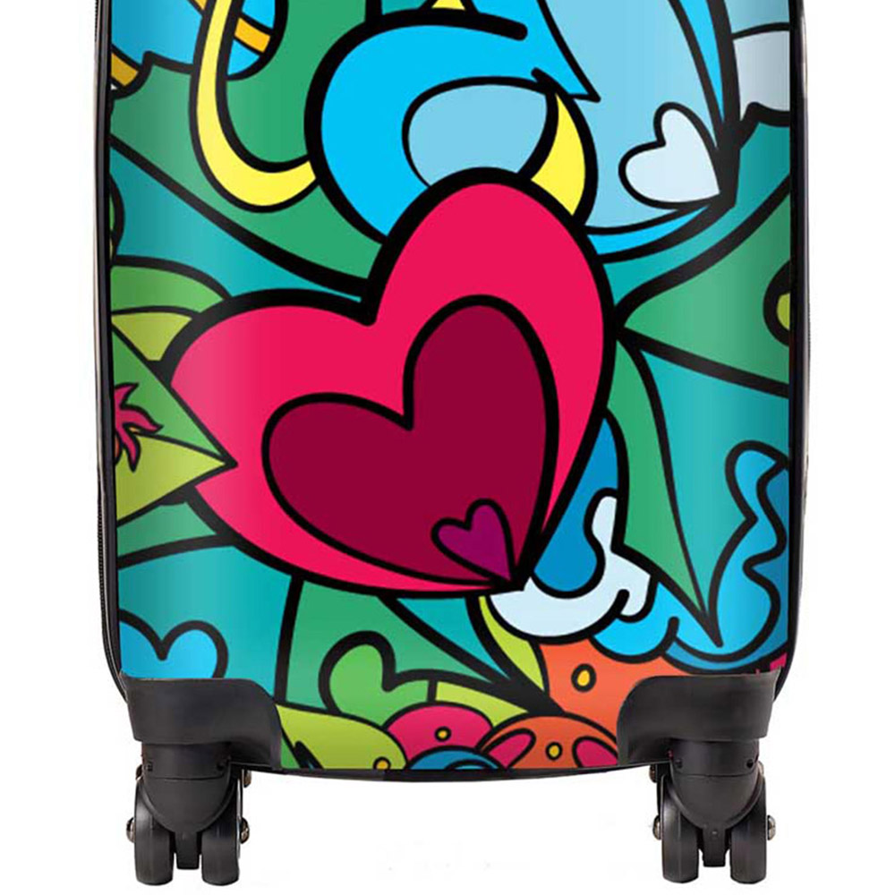 Warren Reed Designer Mini Cabin Hippie Psychedelic Pattern Suitcase Image 2