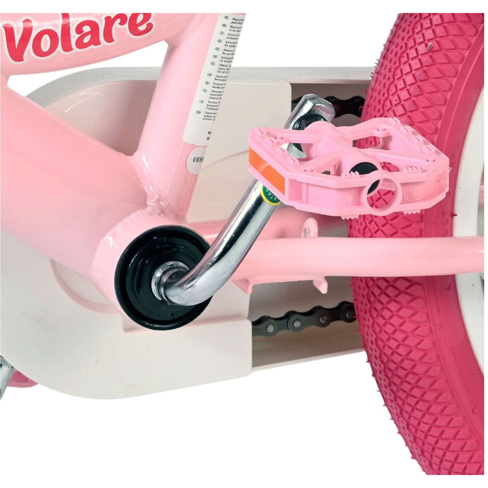 Volare Unicorn Kids 16 inch Pink Bike with Stabilisers Doll Seat and Basket Image 9