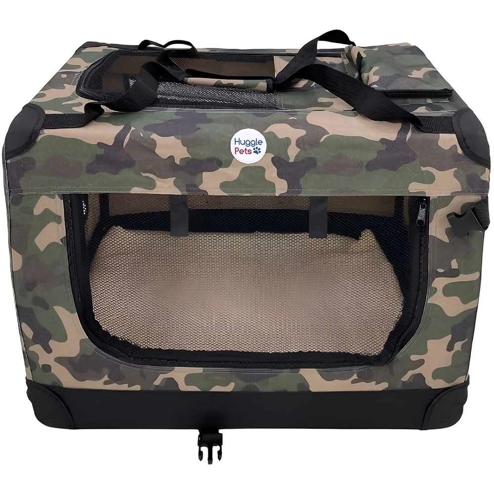 HugglePets Small Camo Green Fabric Crate 50cm Image 2