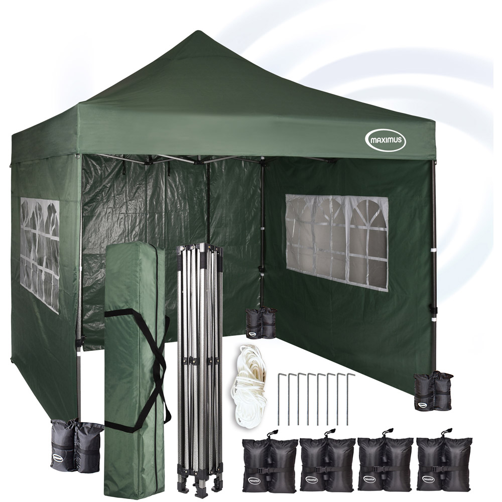 Maximus Green Pop Up Outdoor Gazebo with Removable Sides 3 x 3m Image 2
