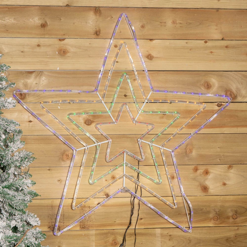 Samuel Alexander Multicolour LED Hanging Christmas Star Rope Light 1.7 x 1.3m Image 7