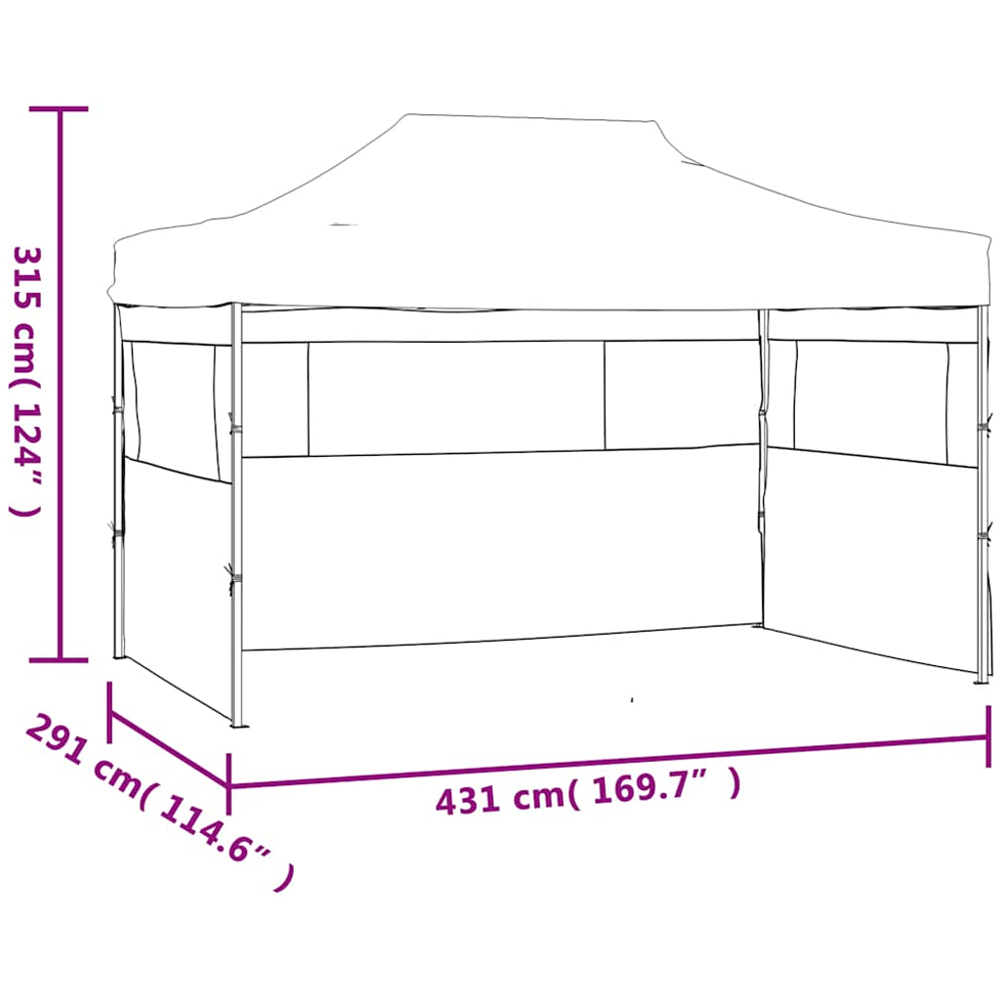 vidaXL 3 x 4.5m Blue Foldable Tent with 3 Side walls Image 9
