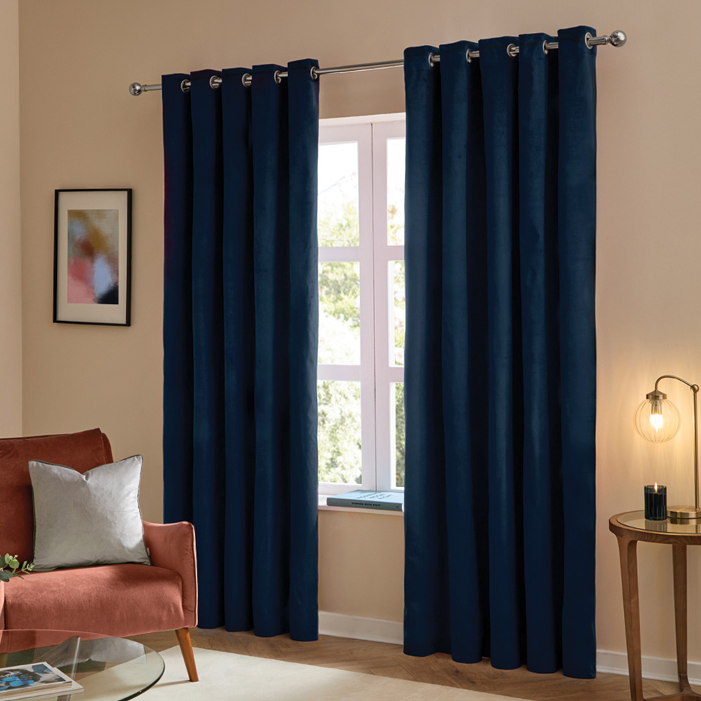 Furn The Ultimate Royal Velvet Fully Lined Eyelet Curtains 229 x 183cm Image 1