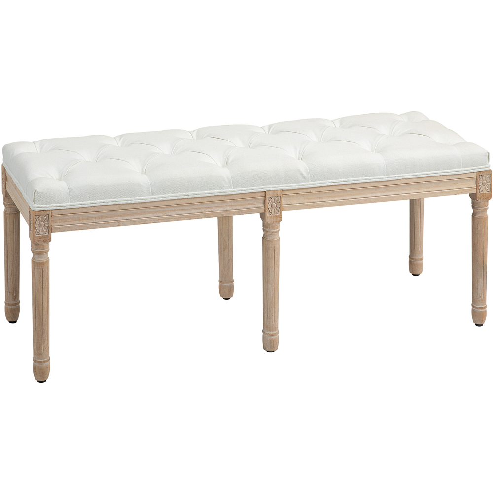 Portland Cream White Upholstered End of Bed Bench Image 2