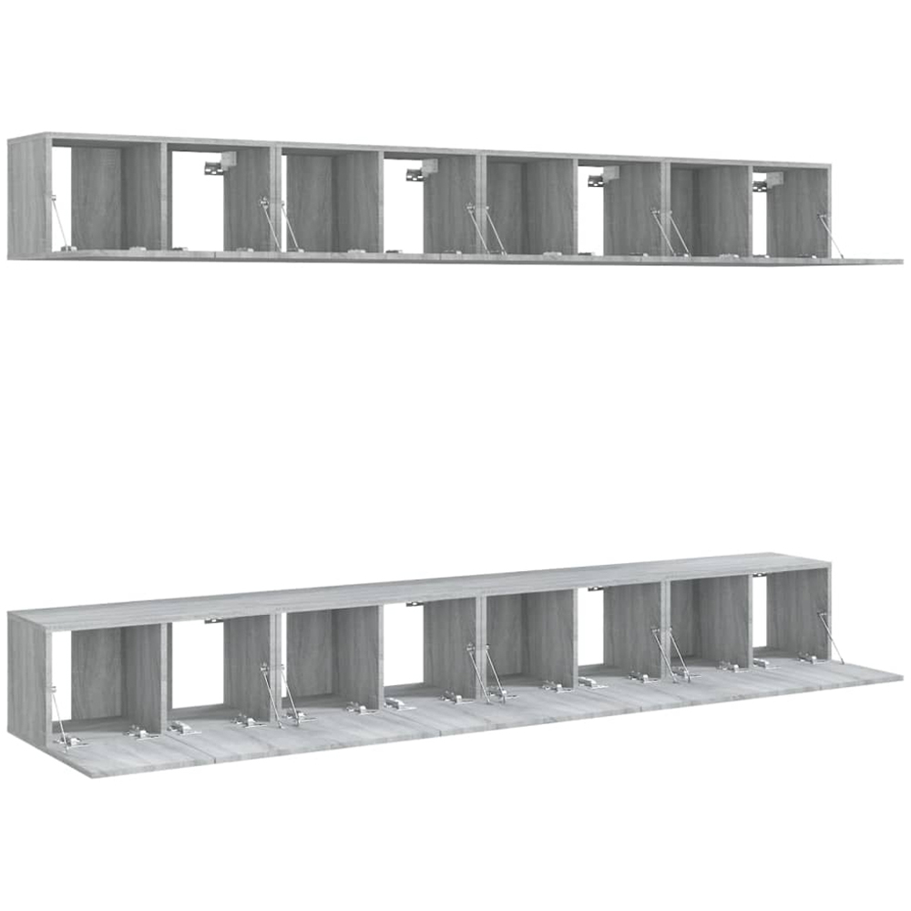 vidaXL 16 Door Grey Sonoma Wall Mounted TV Cabinet Image 4