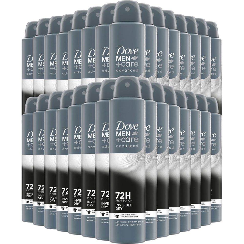 Dove Men+Care Advanced Invisible Dry Anti-Perspirant Deodorant Aerosol 200ml 30 Pack Image 1