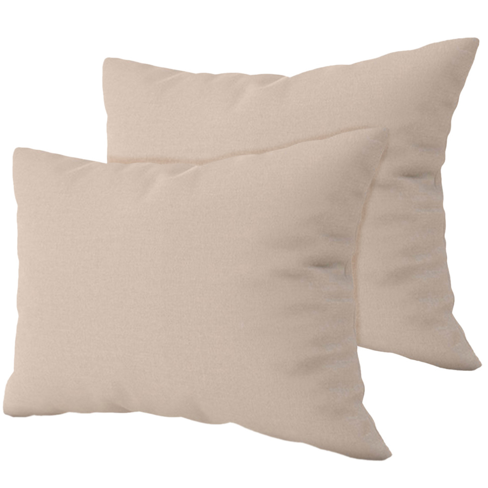 Serene Cream Brushed Cotton Pillowcases 2 Pack Image 1
