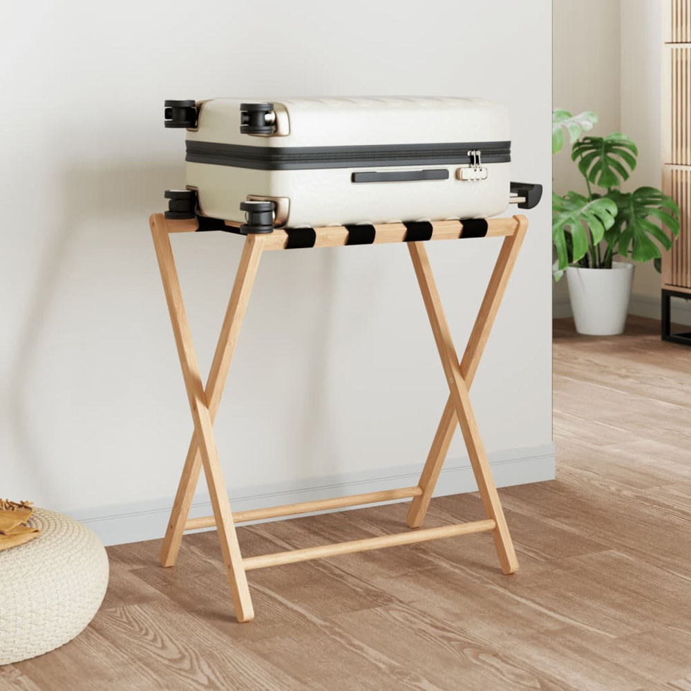 Walplus Bamboo Luggage Rack 58 x 38 x 69cm Image 2
