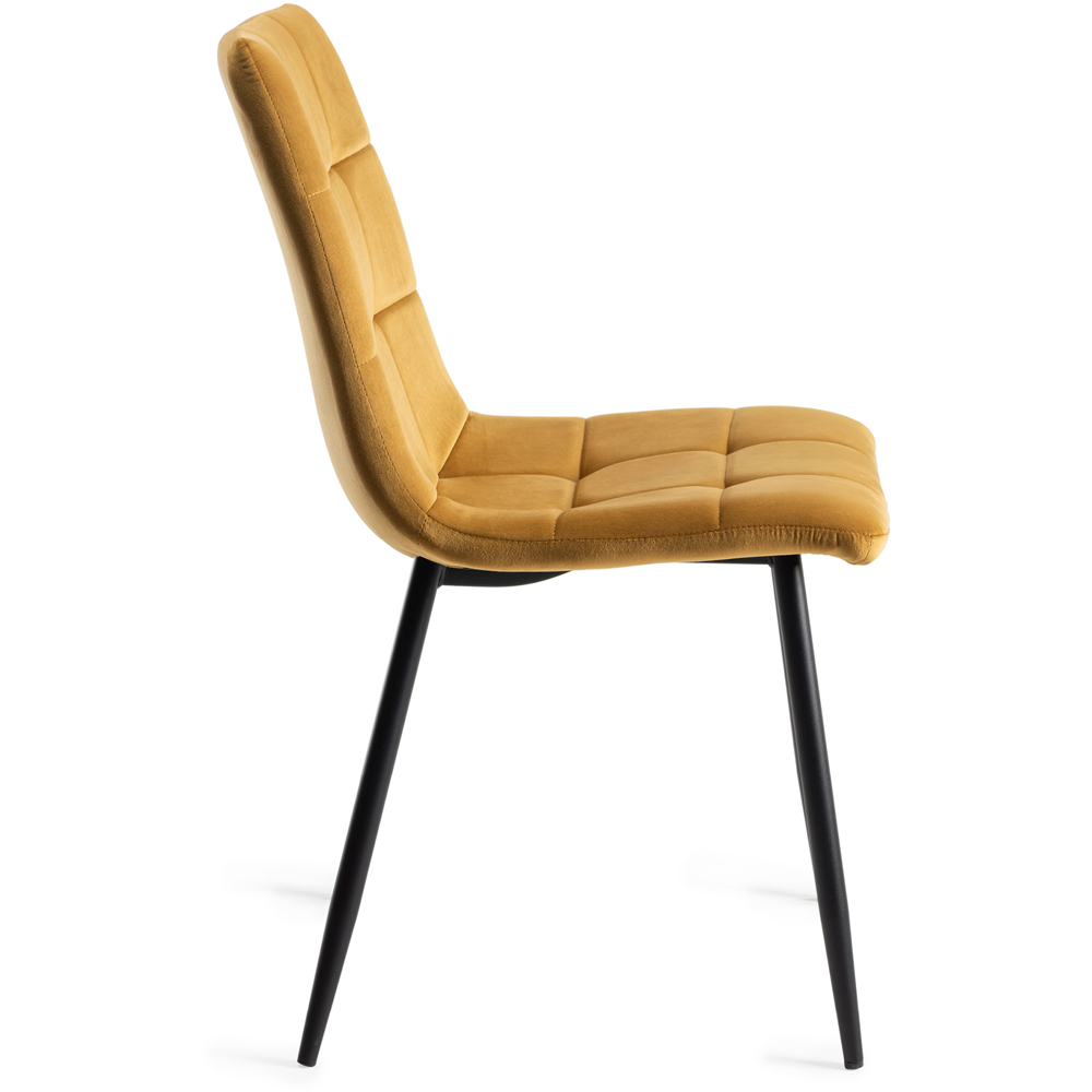 Bentley Designs Mondrian Set of 2 Mustard Velvet Dining Chair Image 4