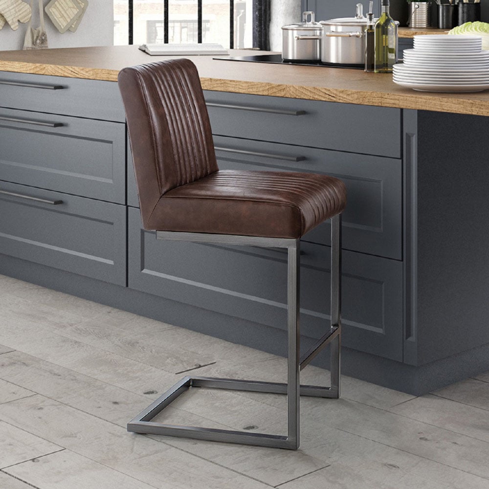 Julian Bowen Brooklyn Brown Bar Stool Set of 2 Image 7