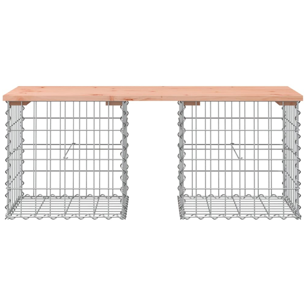 vidaXL Natural Solid Douglas Wood Gabion Design Garden Bench 44 x 103 x 42cm Image 2