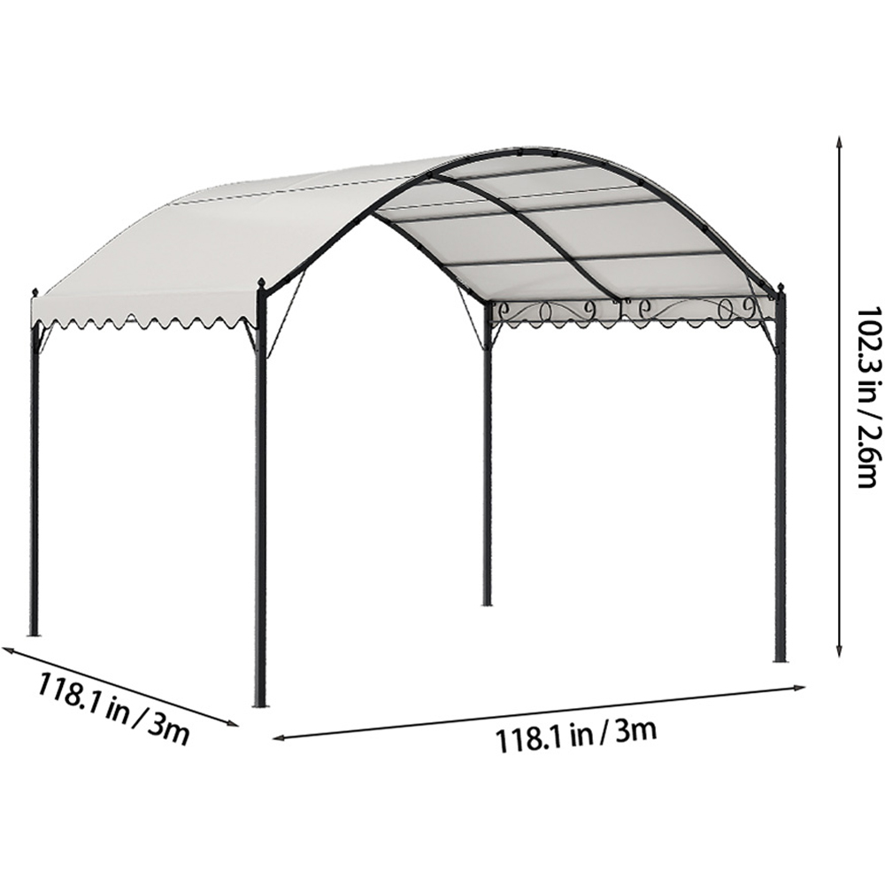 Living and Home Black Metal Arched Pergola with Canopy Image 7