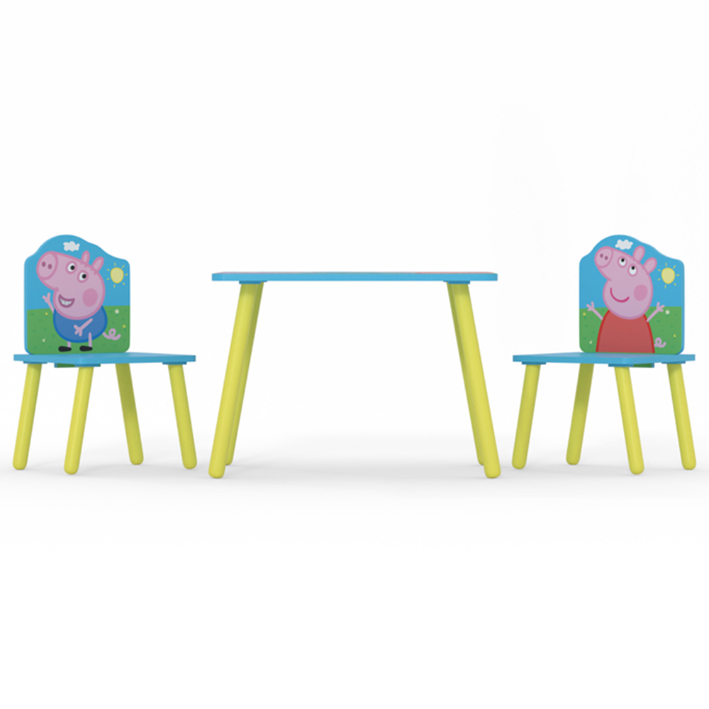 Kidsaw Peppa Pig 2 Seater Blue and Yellow Table and Chairs Image 3