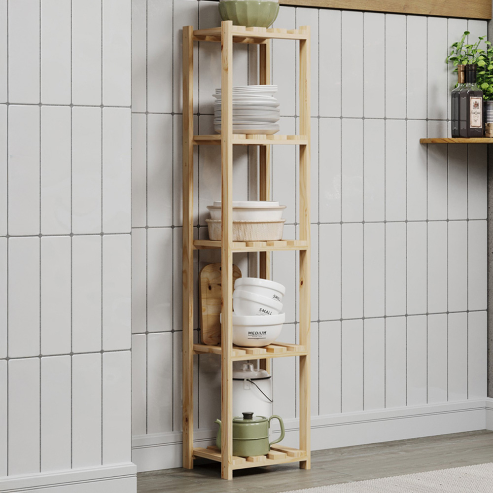Core Products 5 Shelf Narrow Slatted Storage Unit Image 1