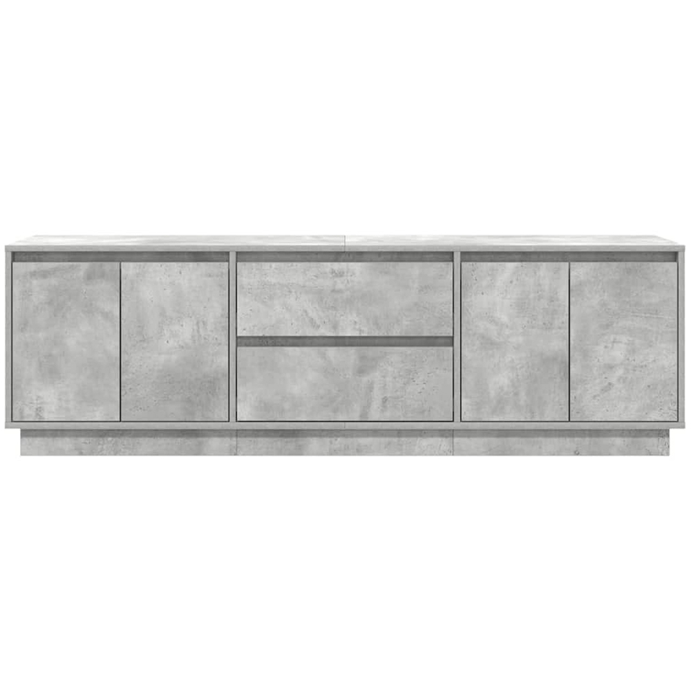 vidaXL 4 Door 2 Shelf Concrete Grey TV Cabinet with LED Lights Image 6
