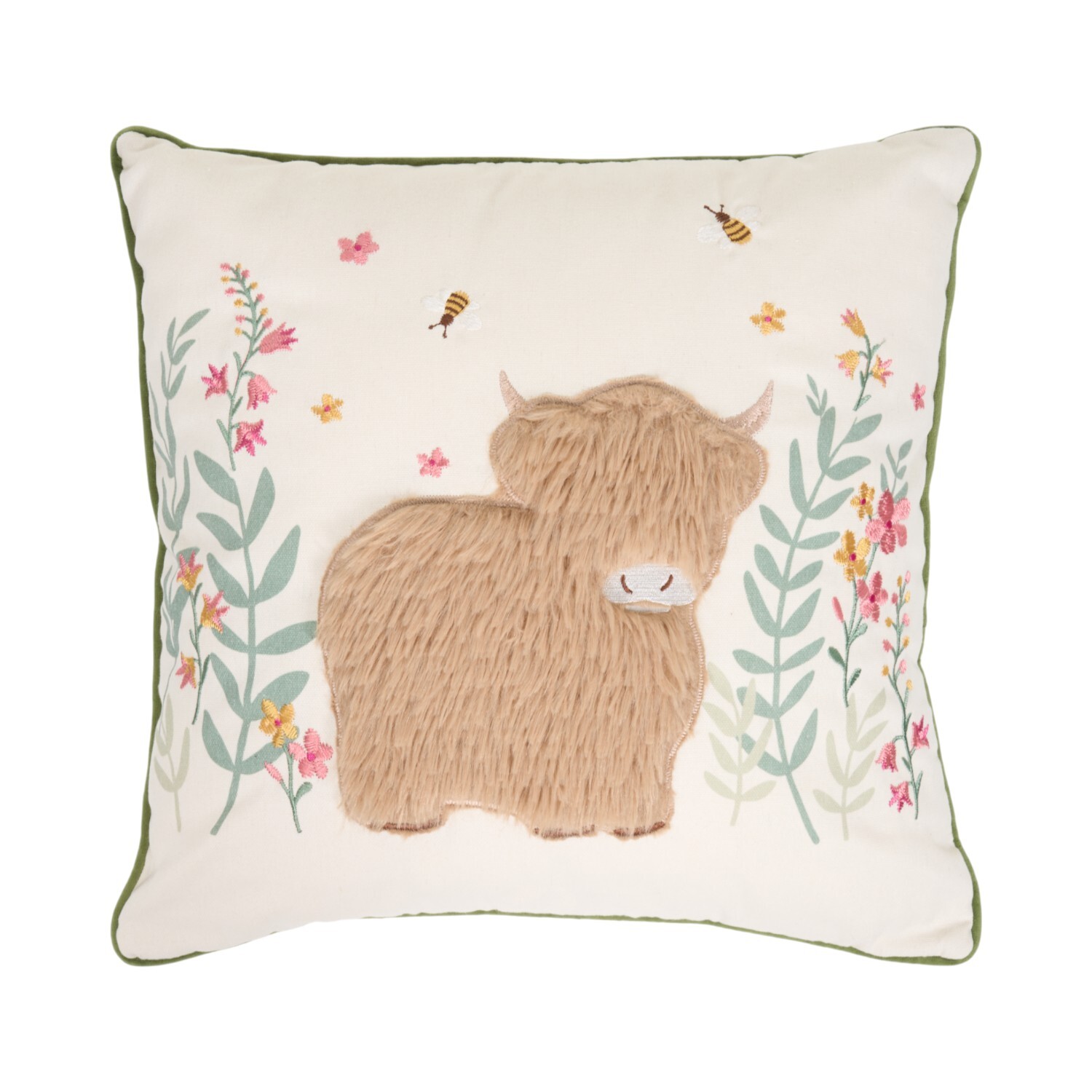 Meadow Highland Cow Cushion Image 1
