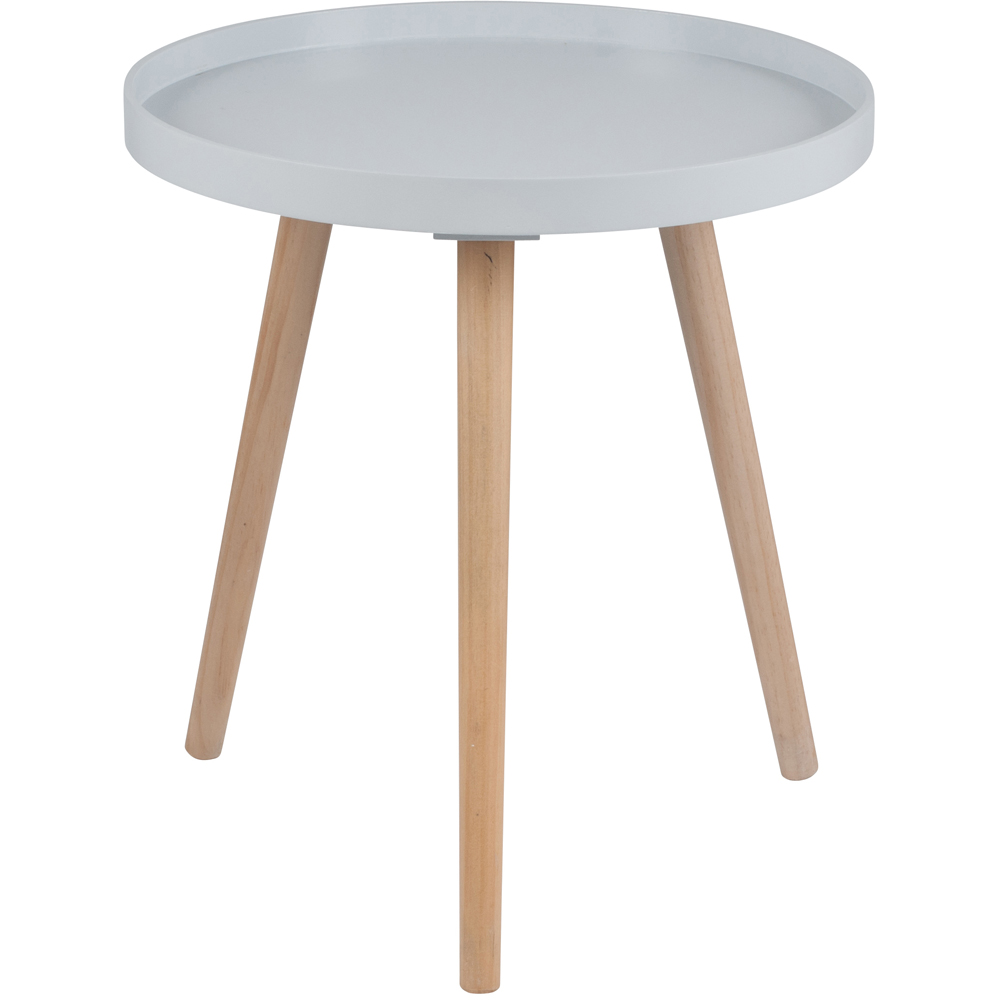 Pacific Lifestyle Halston Light Grey Wood Veneer and Natural Pine Wood Side Table Image 2