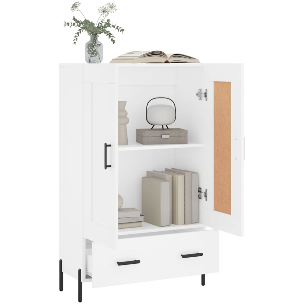 vidaXL 2 Door Single Drawer White Highboard Image 4