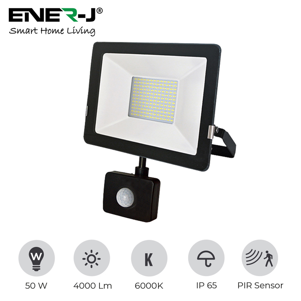 ENER-J 6000k 50W Slim LED Floodlight with PIR Sensor Image 4
