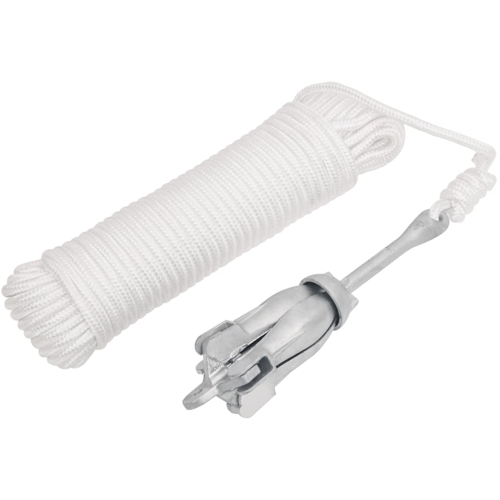 Walplus Silver Malleable Iron Foldable Anchor with Rope 1.5kg Image 1