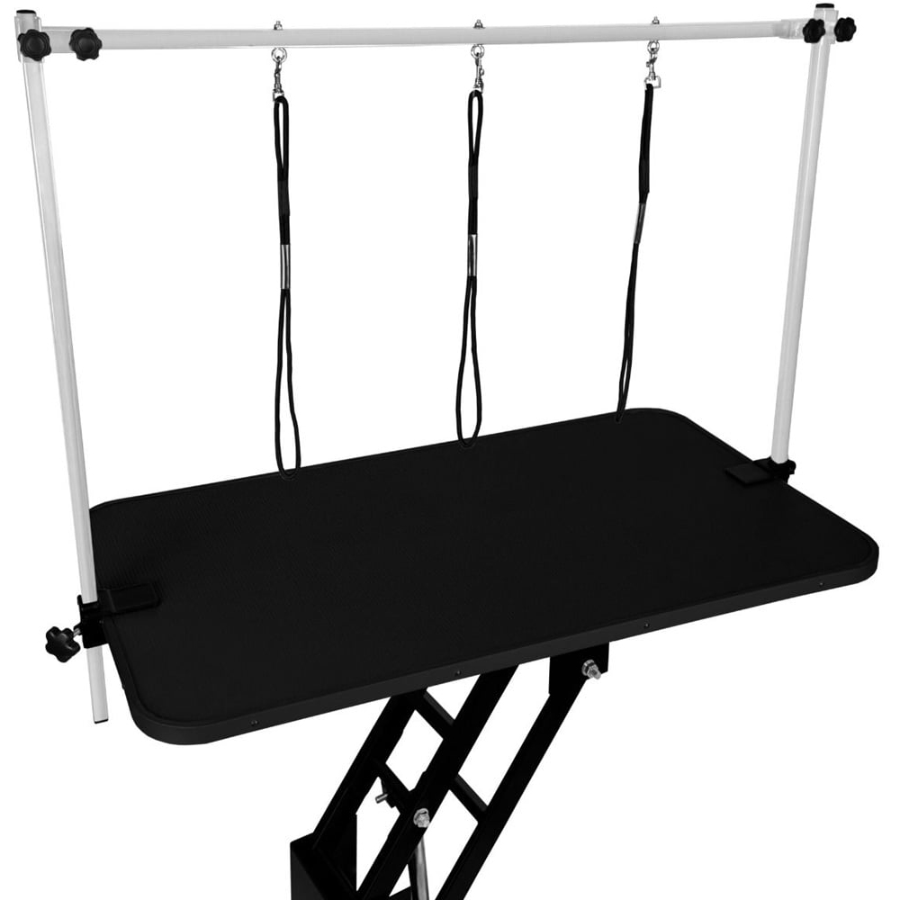 MonsterShop Black Hydraulic Pet Grooming Table with Grey Table Top Image 4
