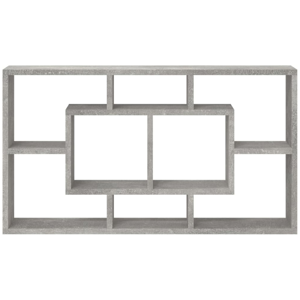 vidaXL 8 Compartment Concrete Grey Wall Shelf Image 3