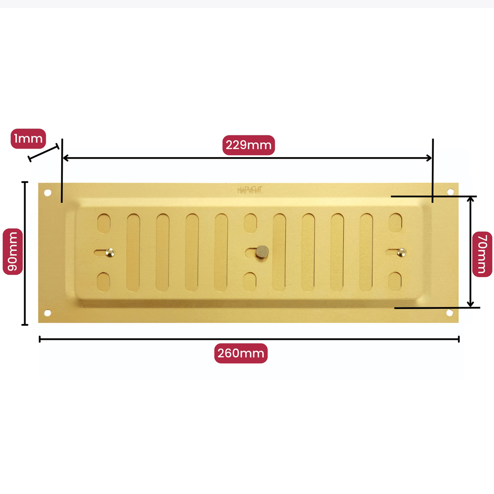 Select Gold Adjustable Air Vent 9 x 3 inch Image 4