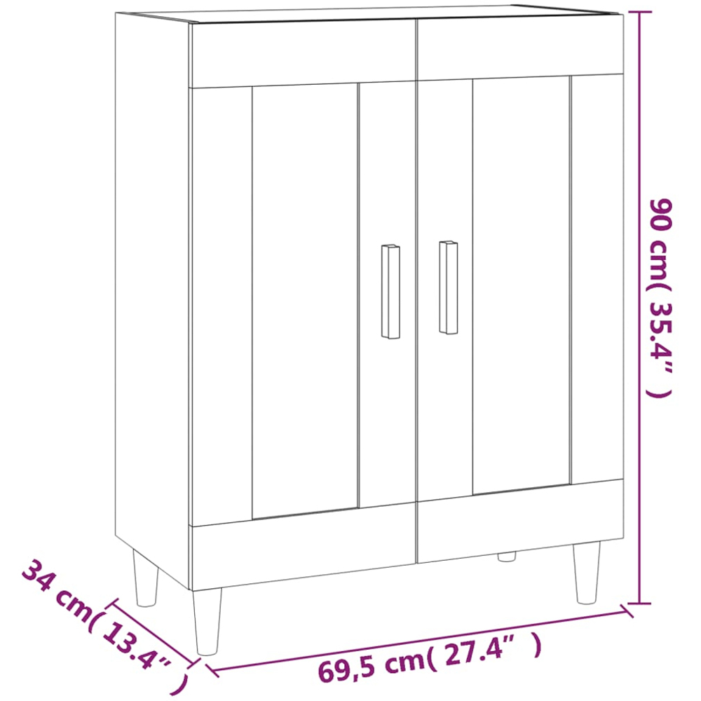 vidaXL 2 Door Smoked Oak Sideboard Image 9