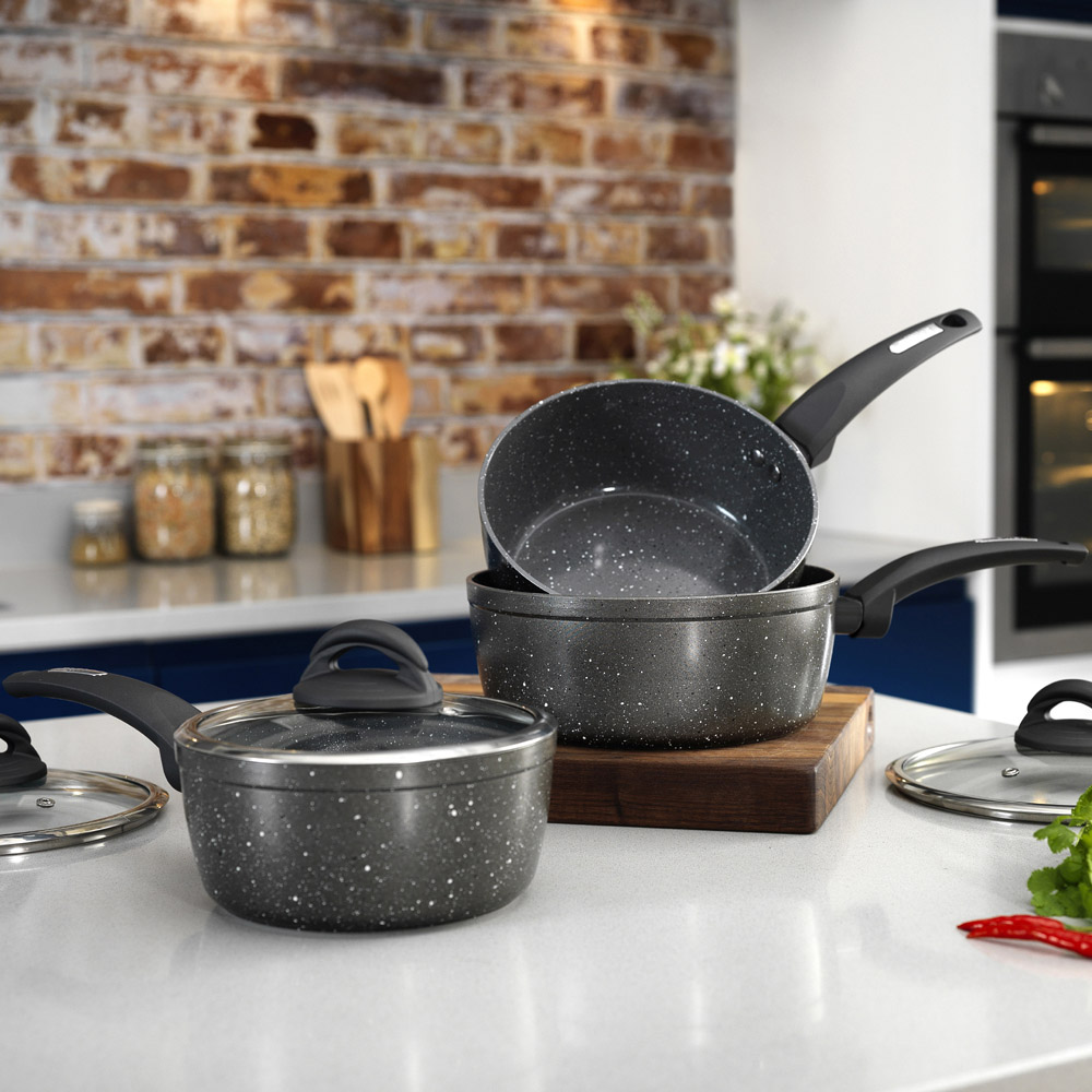 Tower 3 Piece Graphite Forged Saucepan Set Image 2