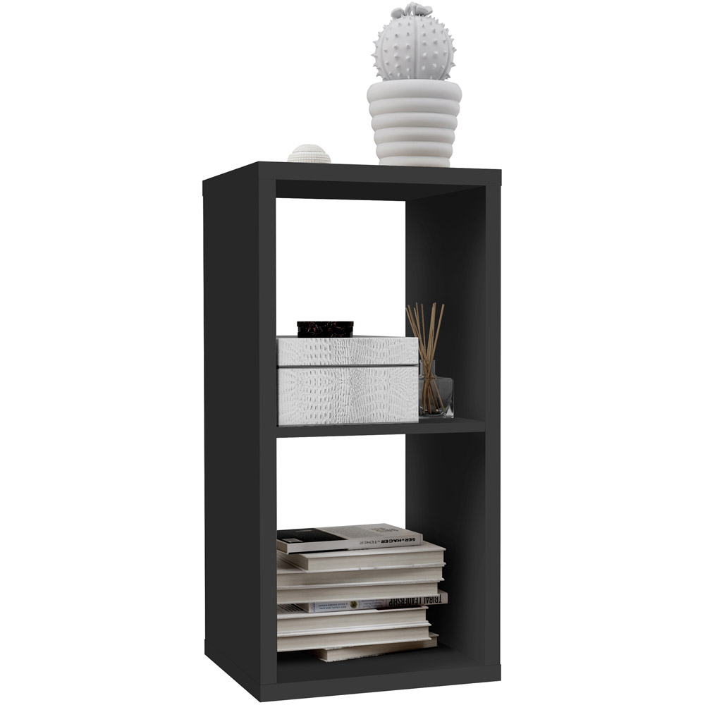 Florence Mauro 2 Shelf Matt Black Bookshelf Image 4