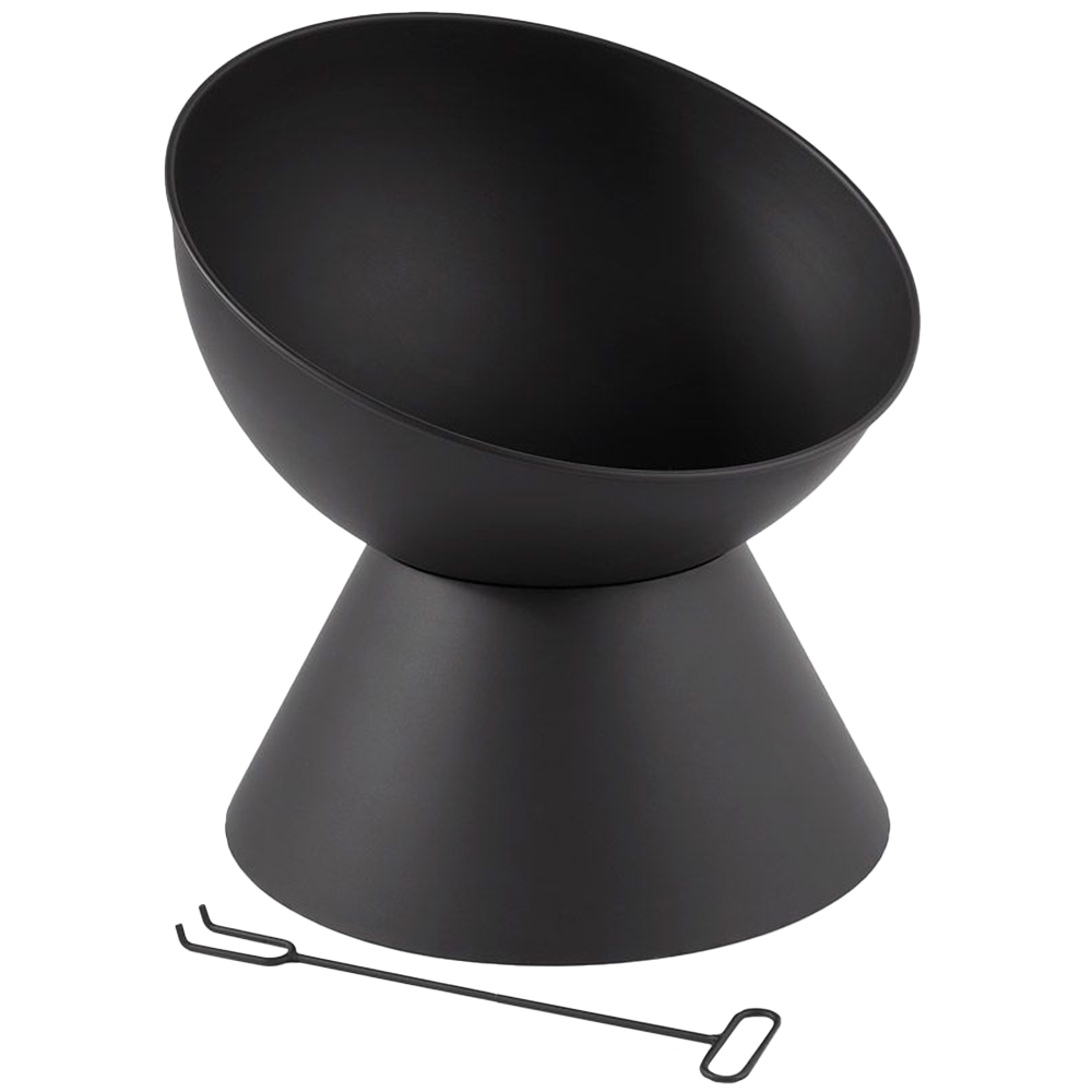 VonHaus Black Raised Bowl Fire Pit Image 1