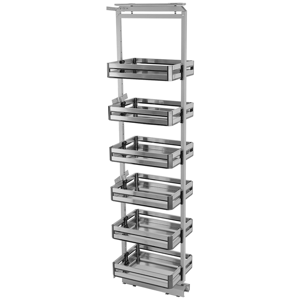 Living and Home 6 Tier Metal Pull Out Kitchen Cabinet Panel Basket Shelf Image 2