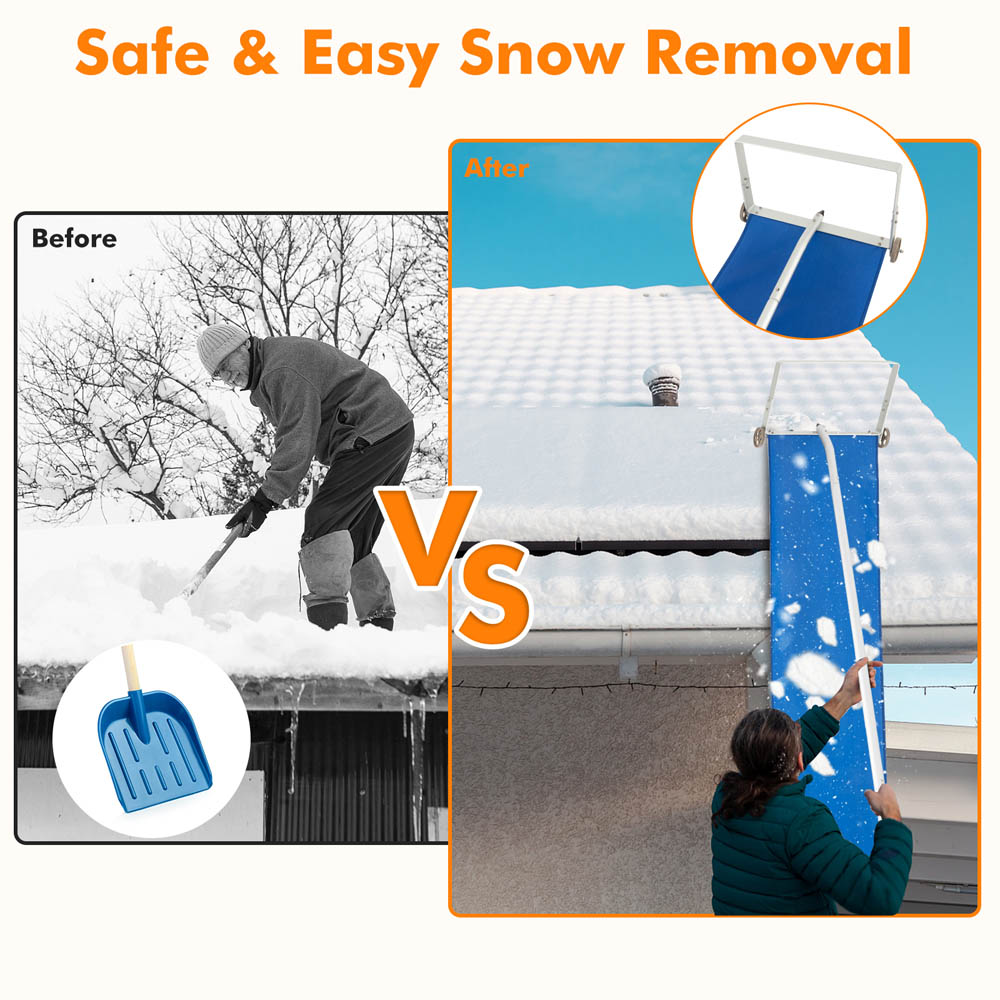 Costway Snow Roof Rake with 5 Section Pole Image 6