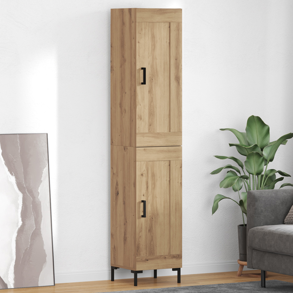 vidaXL 2 Door Artisan Oak Highboard Image 1