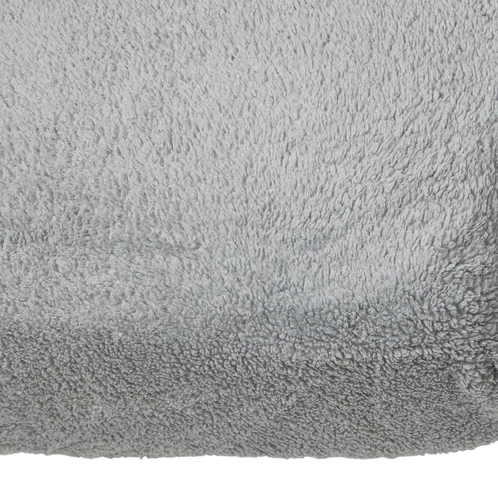 Wilko Double Grey Soft Teddy Fleece Fitted Bed Sheet Image 3