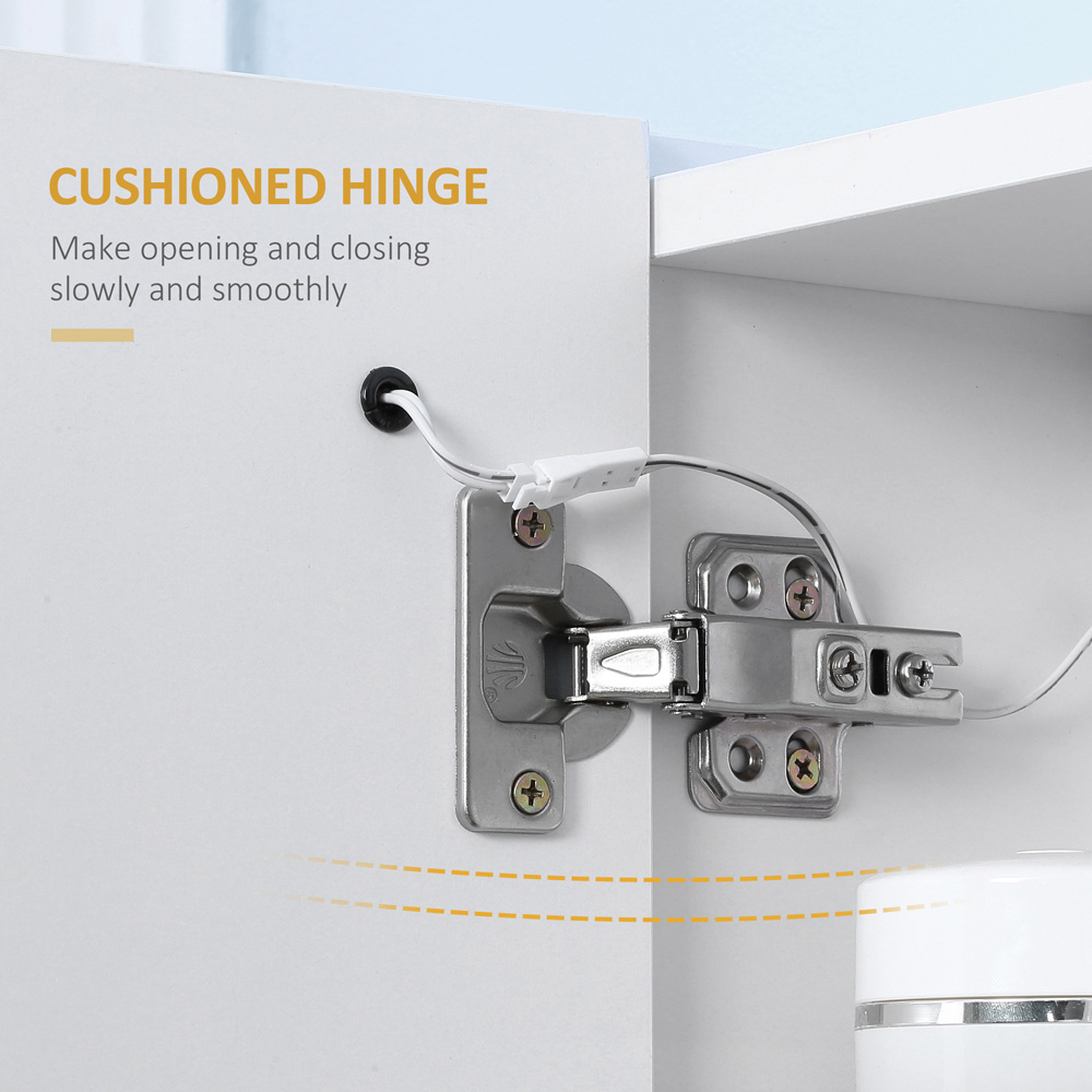 Kleankin White Illuminated Bathroom Cabinet Image 8