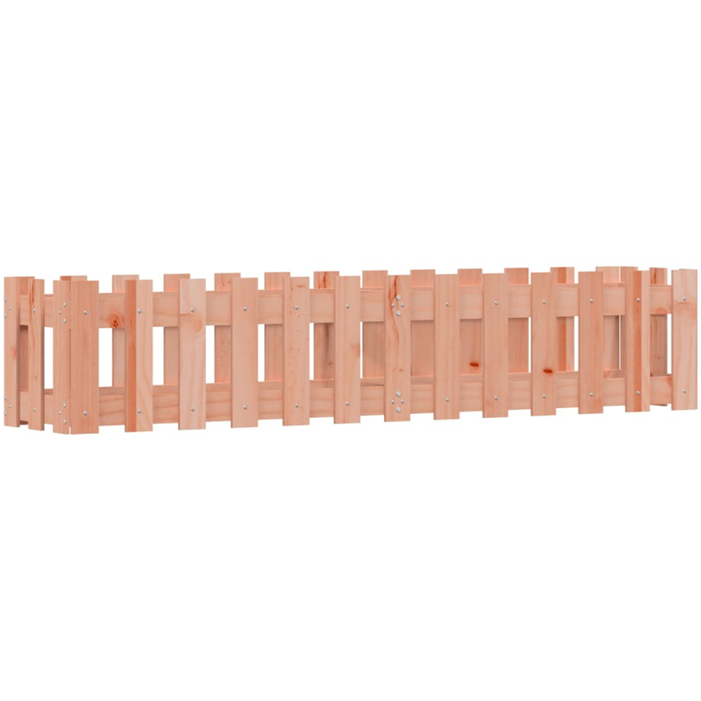 vidaXL Natural Solid Douglas Wood Fence Design Raised Garden Bed 30 x 150 x 30cm Image 3