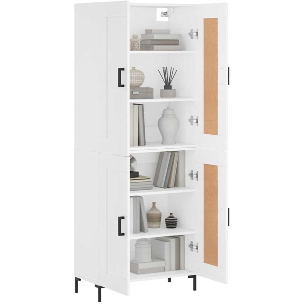 vidaXL 4 Door 6 Shelf White Highboard with Metal Legs Image 3