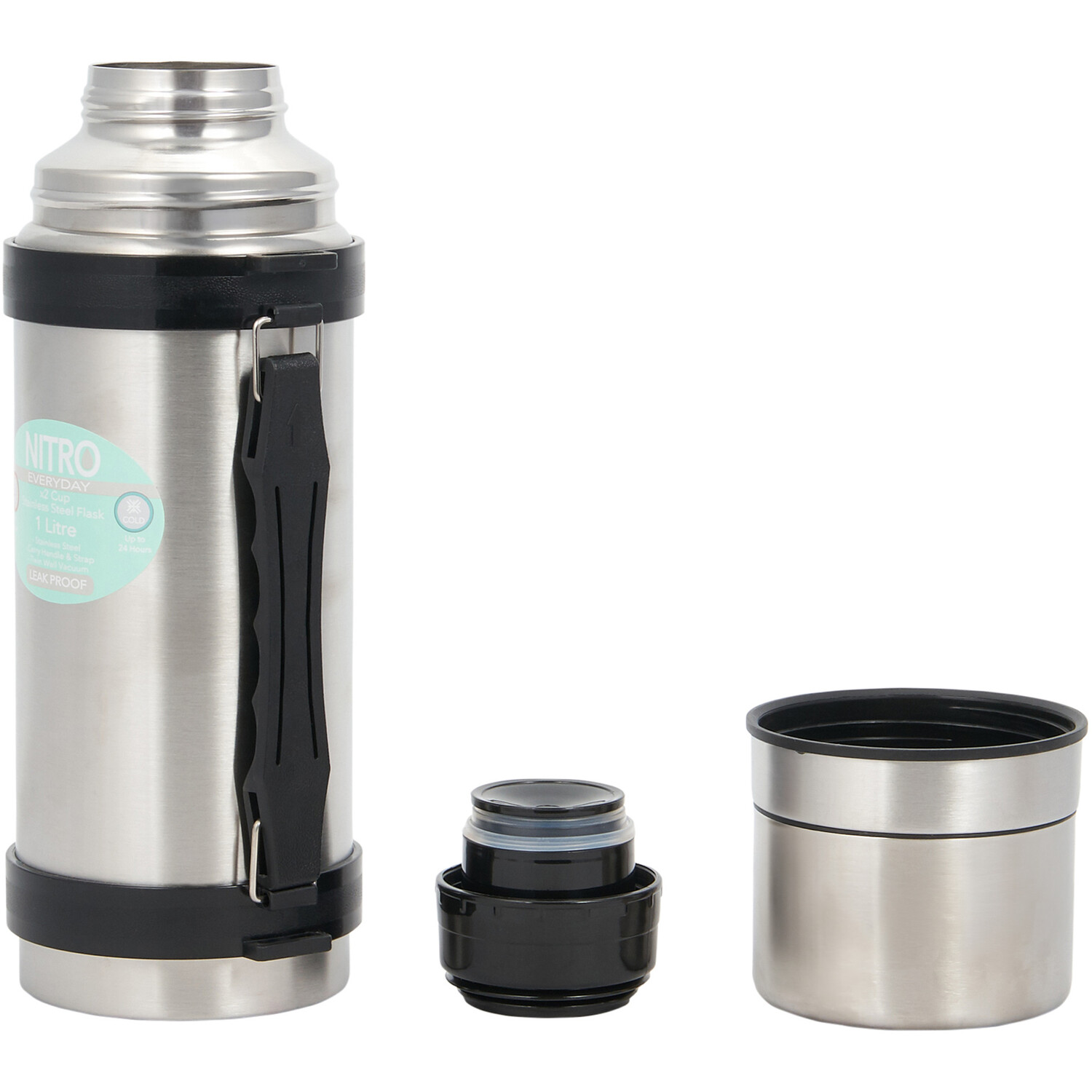 Nitro 2-Cup Flask - Silver Image 4