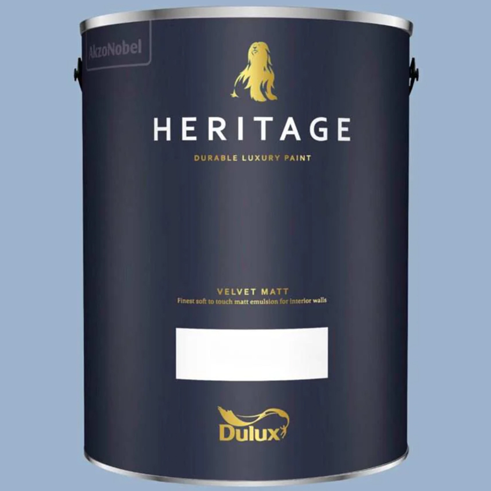 Dulux Heritage Walls and Ceilings Light Cobalt Velvet Matt Emulsion Paint 5L Image 2
