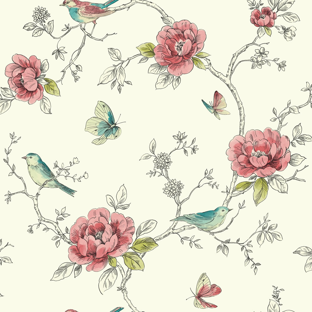 Arthouse Wallpaper Adorn Red and Teal Image 1