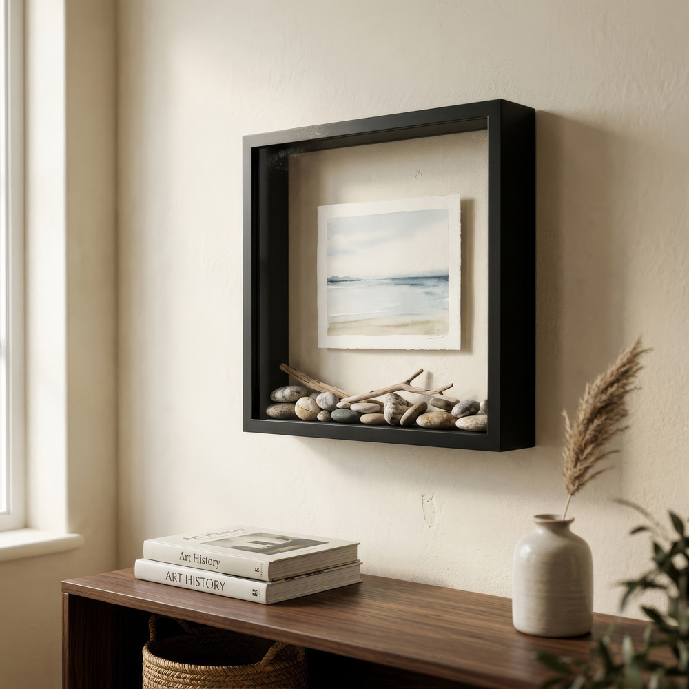 Nicola Spring Black 3D Box Photo Frame with Mount 12 x 12 inch 5 Pack Image 3