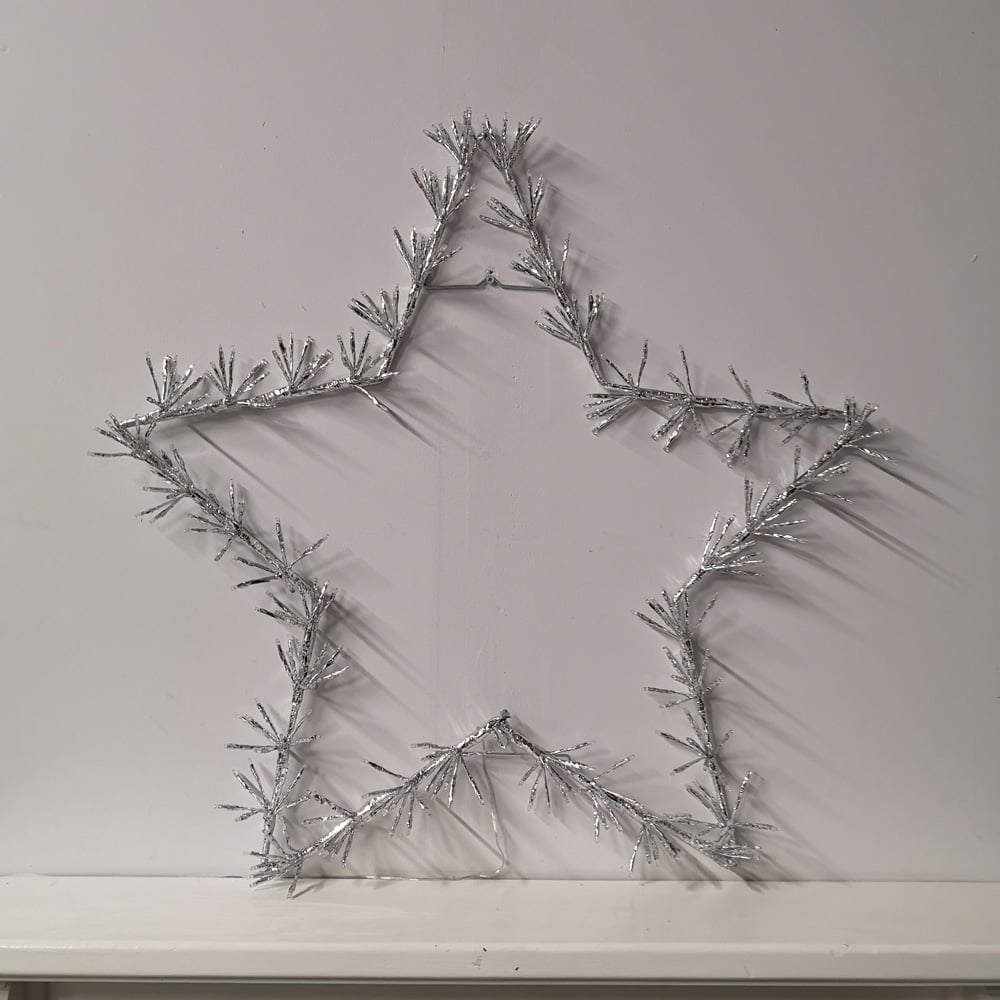 Premier 320 Cool White LED Twinkling Silver Star Silhouette Christmas Decoration 90cm Image 2