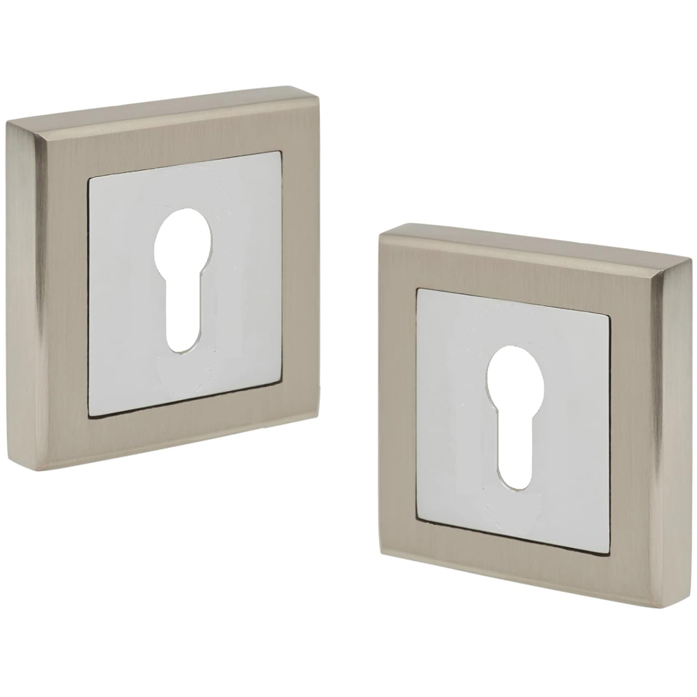 Golden Grace Satin Nickel and Polished Chrome Door Key Hole Image