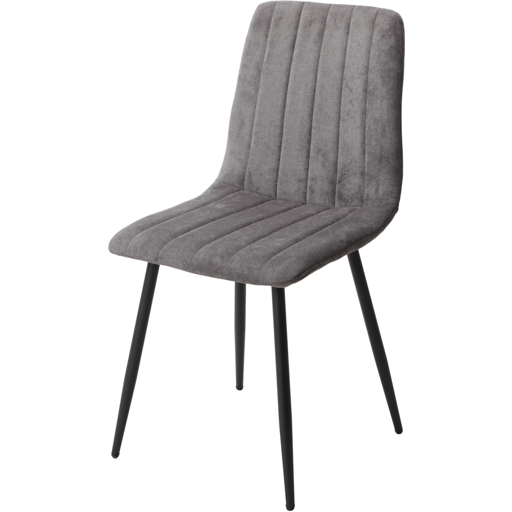 Core Products Aspen Set of 2 Grey and Black Straight Stitch Dining Chair Image 3
