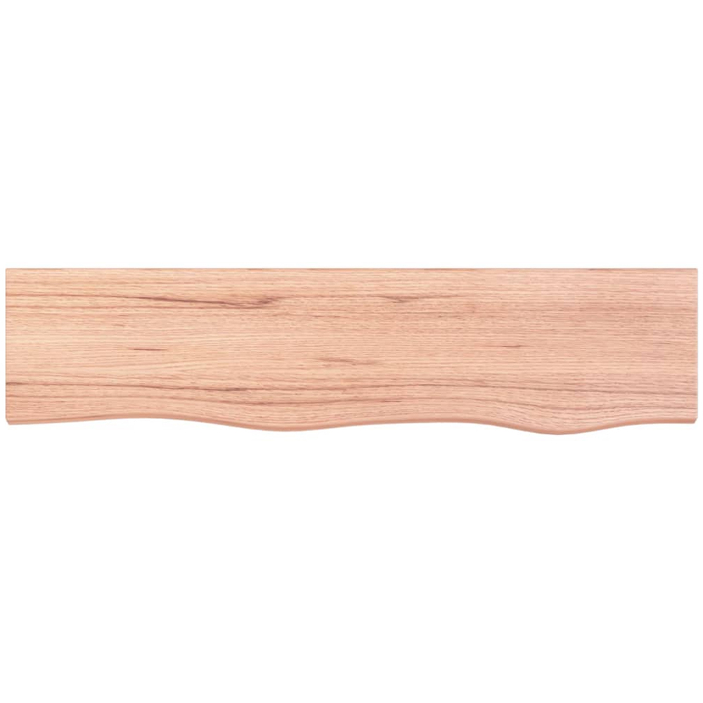 vidaXL 80 x 20 x 2cm Light Brown Treated Solid Wood Oak Wall Shelf Image 3