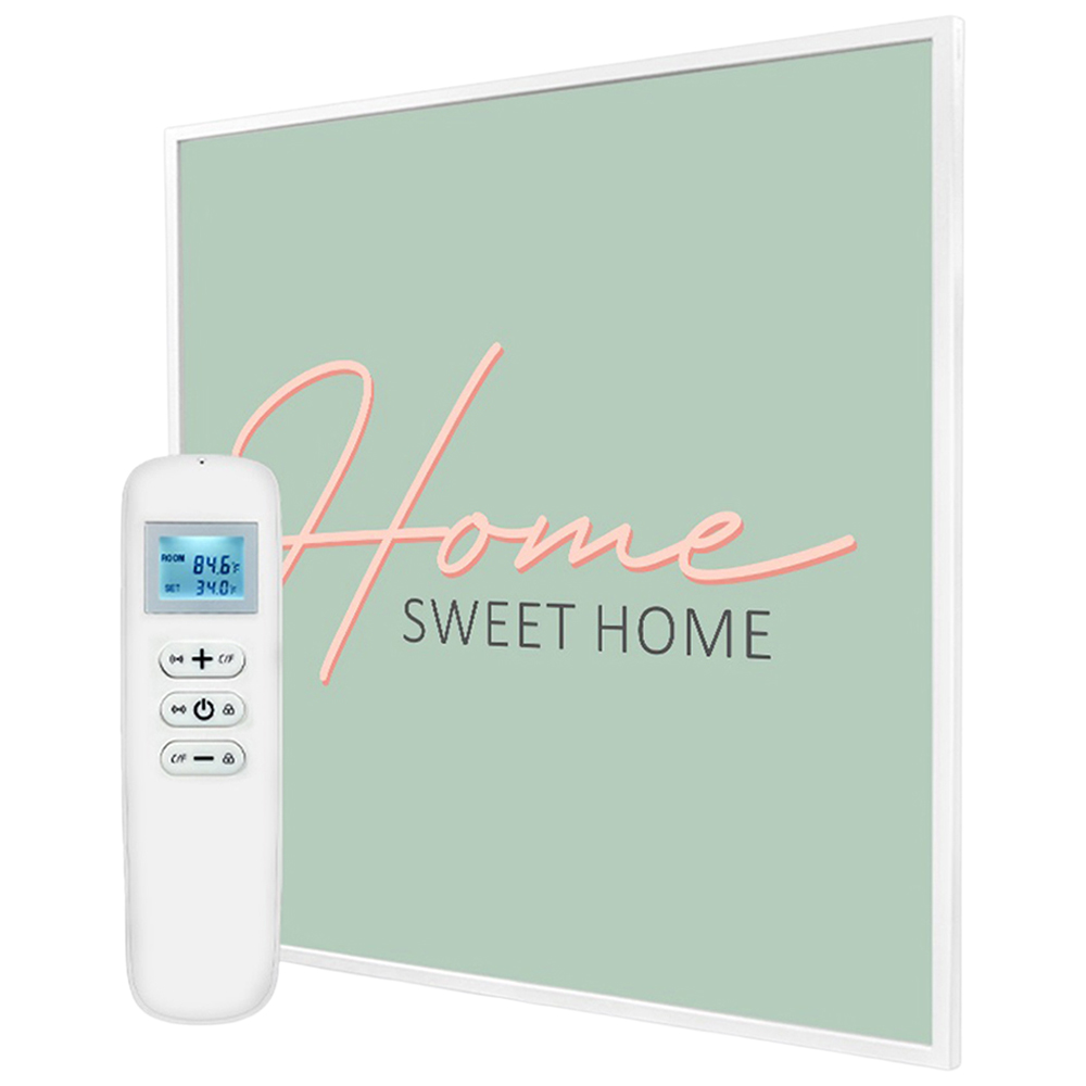Mirrorstone Nexus Home Sweet Home Quote Wi-Fi Infrared Heating Panel 350W 595 x 595mm Image 1
