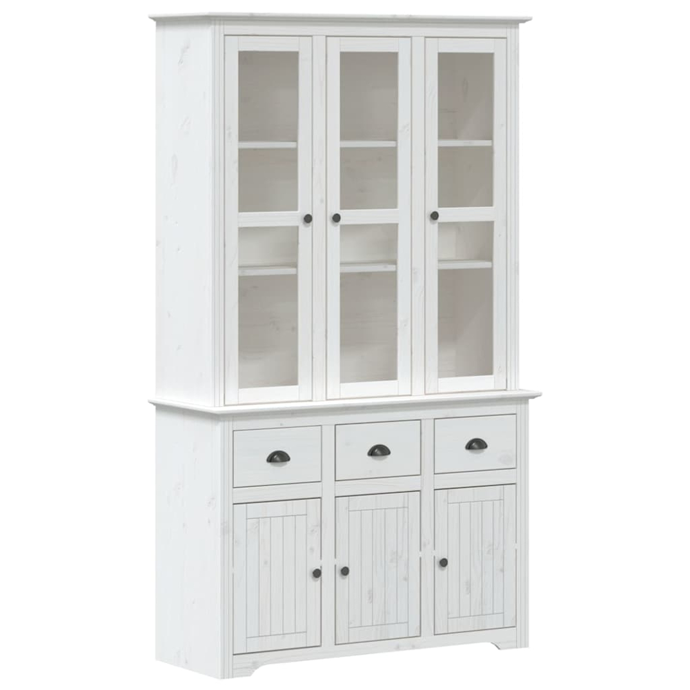 vidaXL 6 Door 3 Drawer White Pine Wood Highboard Image 2