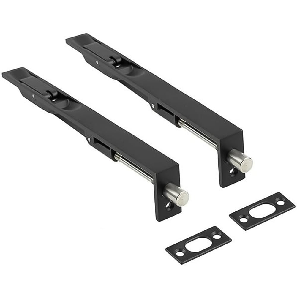 Golden Grace Matt Black Flush Door Bolt 150mm 2 Pack Image 1